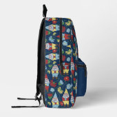 Sac À Dos Imprimé Jardin Gnomes et fleurs Marine Bleu Motif (Gauche)