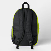 Sac À Dos Imprimé jaune fluorescent - élégant monogramme (Verso)