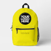Sac À Dos Imprimé Jaune | Logo et texte personnalisés (Recto)