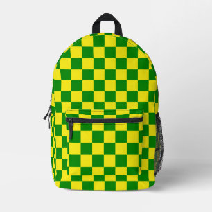 Sac À Dos Imprimé Jaune vert À damiers Motif chèque