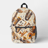 Sac À Dos Imprimé Jazz Melody - Motif musical saxophone (Recto)