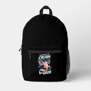 Sac À Dos Imprimé Je suis prêt à écraser la rentrée des axolotls de
