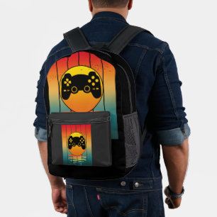 Sac À Dos Imprimé Jeu informatique de jeu de gamer de coucher de sol