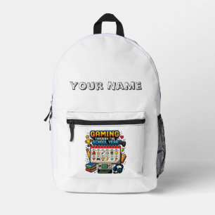 Sac À Dos Imprimé Jeu vidéo à travers l'année scolaire Rétro Pixel G