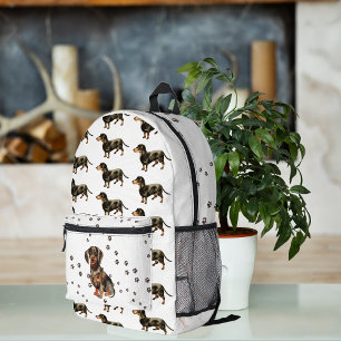 Sac À Dos Imprimé Joli aquarelle Dachshund Chien Motif Monogramme