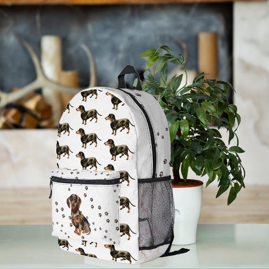 Sac À Dos Imprimé Joli aquarelle Dachshund Chien Motif Monogramme