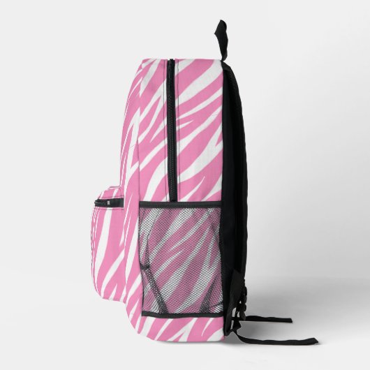 Sac À Dos Imprimé Joli blanc et rose Motif Zebra Imprimer Monogramme (Droite)