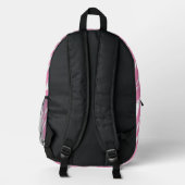 Sac À Dos Imprimé Joli blanc et rose Motif Zebra Imprimer Monogramme (Verso)