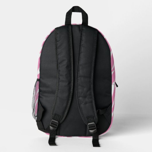 Sac À Dos Imprimé Joli blanc et rose Motif Zebra Imprimer Monogramme (Verso)