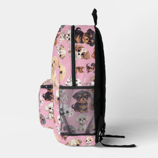 Sac À Dos Imprimé Joli Chien Chien Rosé (Droite)