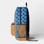 Sac À Dos Imprimé Joli Chien Mangeant Devoirs Bleu et Marron (Droite)