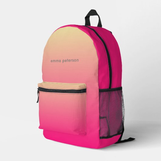 Sac À Dos Imprimé Joli dégradé rose Abstrait (Coin arrière droit)