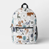 Sac À Dos Imprimé Joli dessin animé animaux de la forêt motif monogr (Recto)