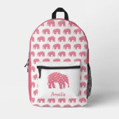 Sac À Dos Imprimé Joli éléphant rose (Recto)