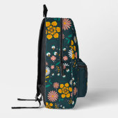 Sac À Dos Imprimé Joli Jaune Vert Joli Impression Florale Avec Nom (Gauche)