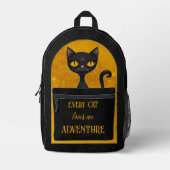 Sac À Dos Imprimé Joli look Cuir Chat Noir (Recto)