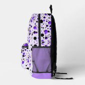 Sac À Dos Imprimé Joli monogramme à pois violet et noir (Droite)