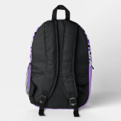 Sac À Dos Imprimé Joli monogramme à pois violet et noir (Verso)