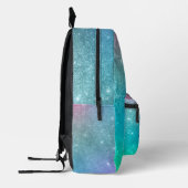 Sac À Dos Imprimé Joli monogramme moderne unicorne bleu faux parties (Gauche)