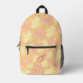 Sac À Dos Imprimé Joli Monogramme rose et jaune (Recto)
