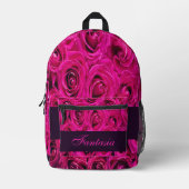 Sac À Dos Imprimé Joli monogramme rose roses (Recto)