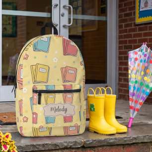 Sac À Dos Imprimé Joli motif de livre jaune retour à l'école