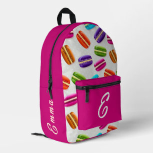 Sac À Dos Imprimé Joli motif de macaron français avec monogramme per