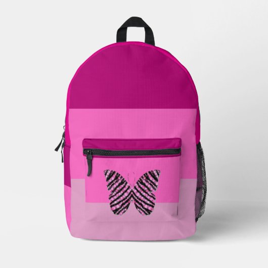 Sac À Dos Imprimé Joli papillon rose et violet (Recto)