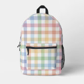 Sac À Dos Imprimé Joli pastel arc-en-ciel en vichy plaid (Recto)