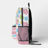 Sac À Dos Imprimé Joli Pastel Bleu Bleu Rose Vert Motif Floral (Droite)