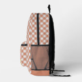 Sac À Dos Imprimé Joli Pastel Peach Orange Check Motif (Droite)