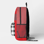 Sac À Dos Imprimé Joli patch brodé de monogramme rouge plaid de Buff (Droite)