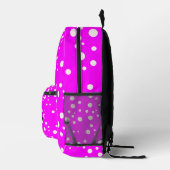Sac À Dos Imprimé Joli Rose Chaud (Lettre Initiale & Nom) (Droite)