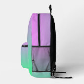 Sac À Dos Imprimé Joli rose vert dégradé Monogramme (Droite)