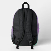 Sac À Dos Imprimé Joli rose vert dégradé Monogramme (Verso)