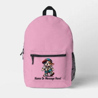 Sac À Dos Imprimé Joli Vêtement de Rue Urbain Bulldog Tricolore Pers