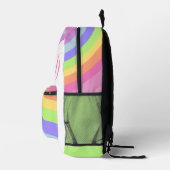 Sac À Dos Imprimé Jolie aquarelle rose arc-en-ciel rayures Monogramm (Droite)