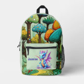 Sac À Dos Imprimé Jolie filles dragon ajouter nom (Recto)