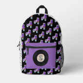 Sac À Dos Imprimé Jolie musique rétro de roller-skating | Monogramme (Recto)