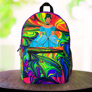 Sac À Dos Imprimé Jolie princesse arc-en-ciel fille tendance rentrée