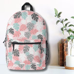 Sac À Dos Imprimé Jolie rose moderne Monstera Motifs tropicales Fill<br><div class="desc">Sac à dos imprimé Motif Tropical Moderne tendance Monstera Leaf. Ce motif moderne en feuille de monstère, agrémenté de roses apaisantes, turquoise (presque un vert de mer), blanc et gris, invitations un sentiment de tranquillité et d'élégance contemporaine. Ce motif est un complément élégant et polyvalent à votre vie. Idéal pour...</div>