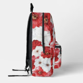 Sac À Dos Imprimé Jolies Fleurs Blanches Rouges (Gauche)