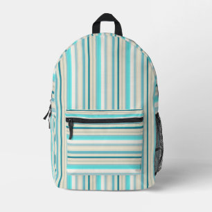Sac À Dos Imprimé Jolies rayures aqua blanc
