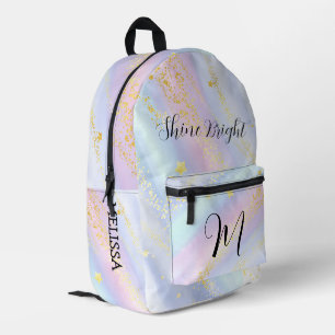 Sac À Dos Imprimé Jolis Monogrammes Pailletés Étoiles pour École de