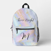 Sac À Dos Imprimé Jolis Monogrammes Pailletés Étoiles pour École de (Recto)