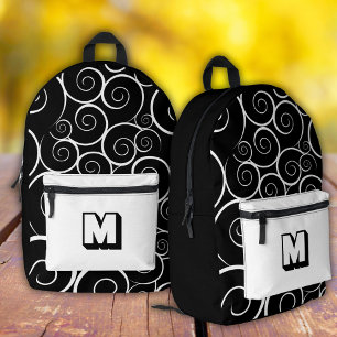 Sac À Dos Imprimé Jolis motifs de filles noir et blanc