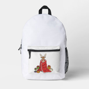 Sac À Dos Imprimé Jolis Renne de Noël Coquets dans une Couverture Dr