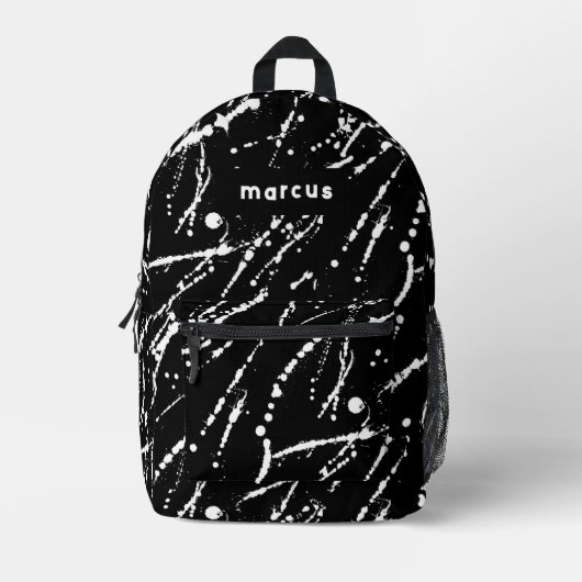 Sac À Dos Imprimé Jouer artistique noir et blanc éclaboussure avec n (Recto)