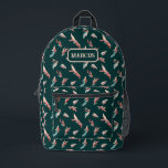 Sac À Dos Imprimé Jouer brun, crème, foncé turquoise abstrait avec n<br><div class="desc">Jouer brun,  crème et foncé turquoise abstrait avec nom</div>