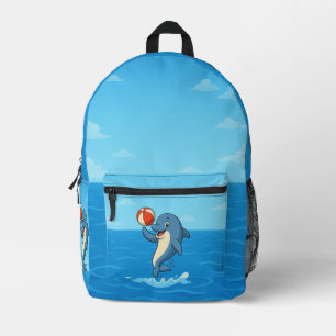 Sac À Dos Imprimé Jouer Dauphin de dessin avec Beach Ball